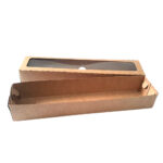 Caixa em Kraft c/visor – 23,5x5,5x3,5– c/25