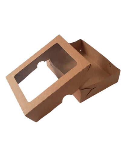Caixa em Kraft c/visor – 11x15x4– c/25