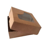 Caixa em Kraft c/visor – 11x11x3,5 – c/25